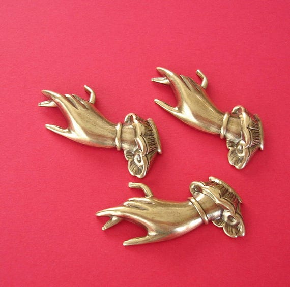 2-Antiqued Messing Hand Stanzen Verzierung Verschönerung Schmuck Zubehör