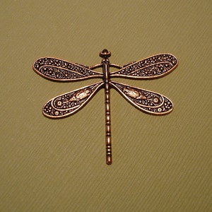 Dragonfly, Victorian Style, Alloy, Copper Pendant.