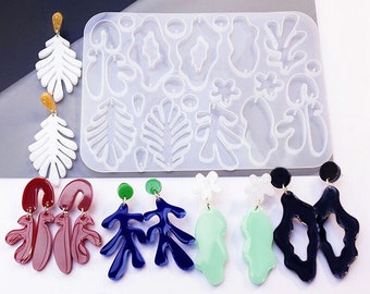Silicon Mold  Cabochons  Irregular Shape Earring   Making Jewelry Resin Polymer Clay Push Mold.