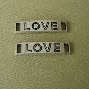 6pcs-Love  Link Connector  Antique Silver For Bracelet.