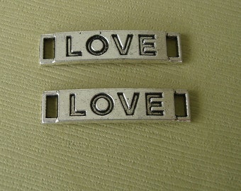 6pcs-Love  Link Connector  Antique Silver For Bracelet.