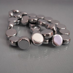Nickel Color Flat Round Beads   10x4.5mm.