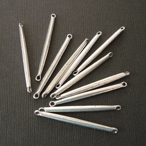 10pcs- Bar Link Connector Antique Silver Alloy  40x3mm