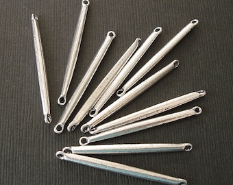10pcs- Bar Link Connector Antique Silver Alloy  40x3mm