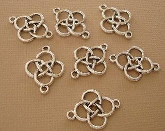 10 pcs Antiqued Silver Cross Link Connector with 2 loops 21x16mm.