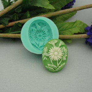 Silicon Mold  White Flower Flexible  for Crafts, Jewelry, Resin, Scrapbooking, Polymer Clay.