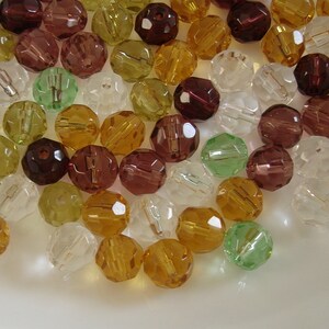 80pcs-Glass Beads Faceted Round Mix Color 8mm.
