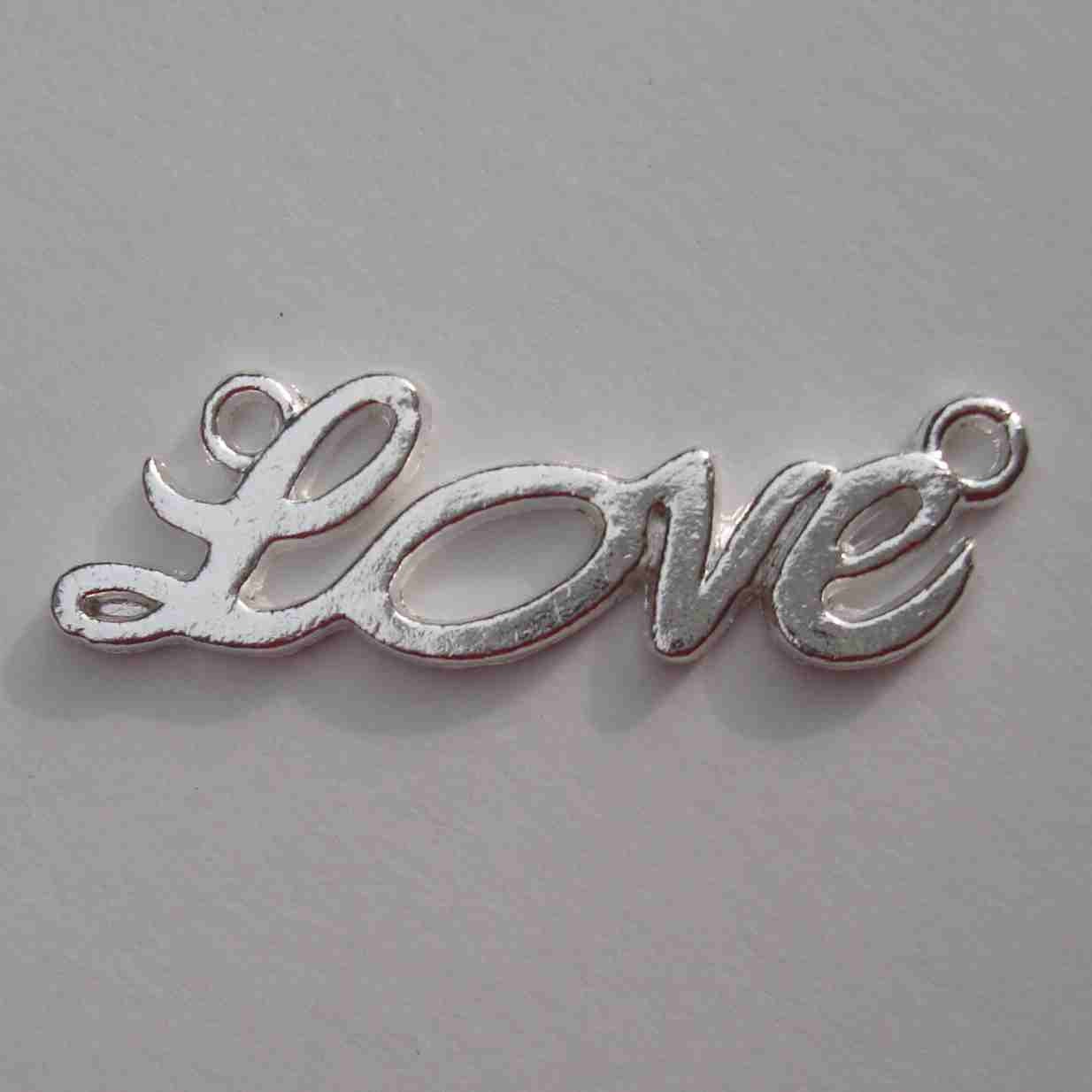 5 Pcs Love Charm Sterling Silver Plated. - Etsy
