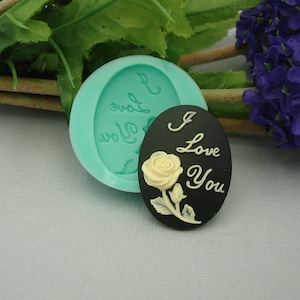 Silicone Mold  I Love You Cameo  Flexible  for Crafts, Jewelry, Resin, Scrapbooking, Polymer Clay.