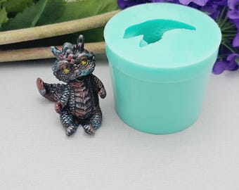 Small Black Dragon Silicone Mold for Crafts, Jewelry, Resin, Scrapbooking, Polymer Clay.