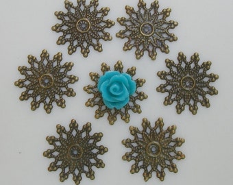 SALE 25% OFF- Antique Bronze Snowflake Filigree 20mm-50pcs.