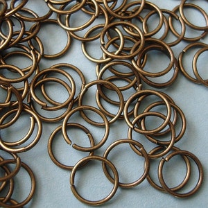 100pcs-Jumprings, Nickel Free Antique Bronze, OD-8mm,20ga.