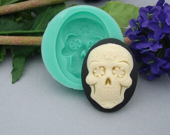 Silicone Mold  Skull Calavera Flexible  for Crafts, Jewelry, Resin, Scrapbooking, Polymer Clay.