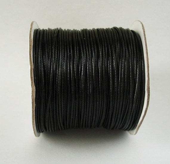Wax Cord Korea Waxed Polyester Cords Black 1mm Stringing Macrame
