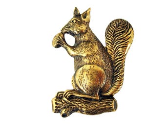 1-Large Squirrel Animal Ox  Brass Stamping Ornament Pendant Jewelry Findings.