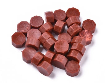Sello de cera, Perla de cera de sellado, Cuentas de cera, Cuentas de sellado, Sello de cera (rojo oscuro).