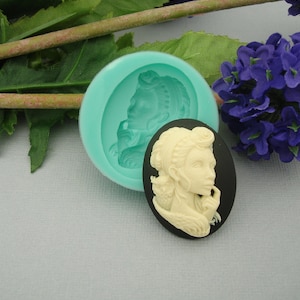 Silicon Mold  Goth Owl Cameo  Flexible  for Crafts, Jewelry, Resin, Scrapbooking, Polymer Clay.