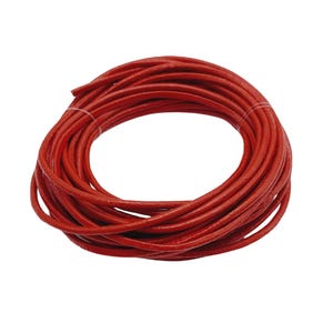 15ft-Red Genuine Leather Cord Round   2mm