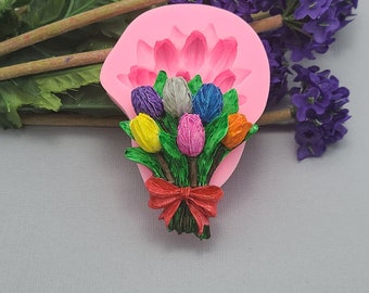 Tulip Flower Silicone Mold Fondant Mould Cake Decorating Tool for Crafts, Jewelry, Resin, Scrapbooking, Polymer Clay.