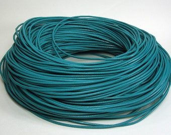 15ft- Dark Turquoise Genuine Leather Cord Round   2mm