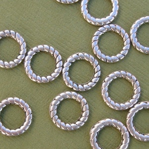 Tibetan Silver Connectors Links, Ring, Antique Silver soldered- 9.5mm-50pcs.