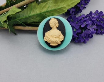 Lady Bust Cameo Flexible Silicone Mould for Crafts, Jewelry, Resin, Scrapbooking, Polymer Clay.