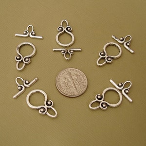 25 Sets- Tibetan Style Alloy Toggle Clasps,  Antiqued Silver Plated.