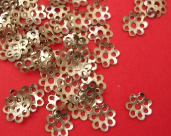 500pcs  Bead Caps Nickel Free Platinum Color-8mm.