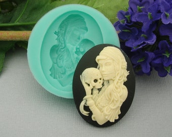 Silicone Mold  Scary Mother Chiled  Flexible  for Crafts, Jewelry, Resin, Scrapbooking, Polymer Clay.
