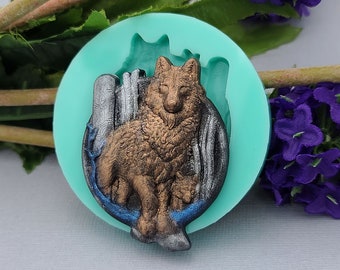 Wolf Family Silicon Mold  Flexible Silicone Mould for Crafts, Jewelry, Resin, Scrapbooking, Polymer Clay.