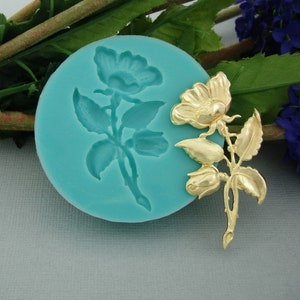 Flower Silicon Mold  Flexible Silicone Mould for Crafts, Jewelry, Resin, Scrapbooking, Polymer Clay, Push Mold