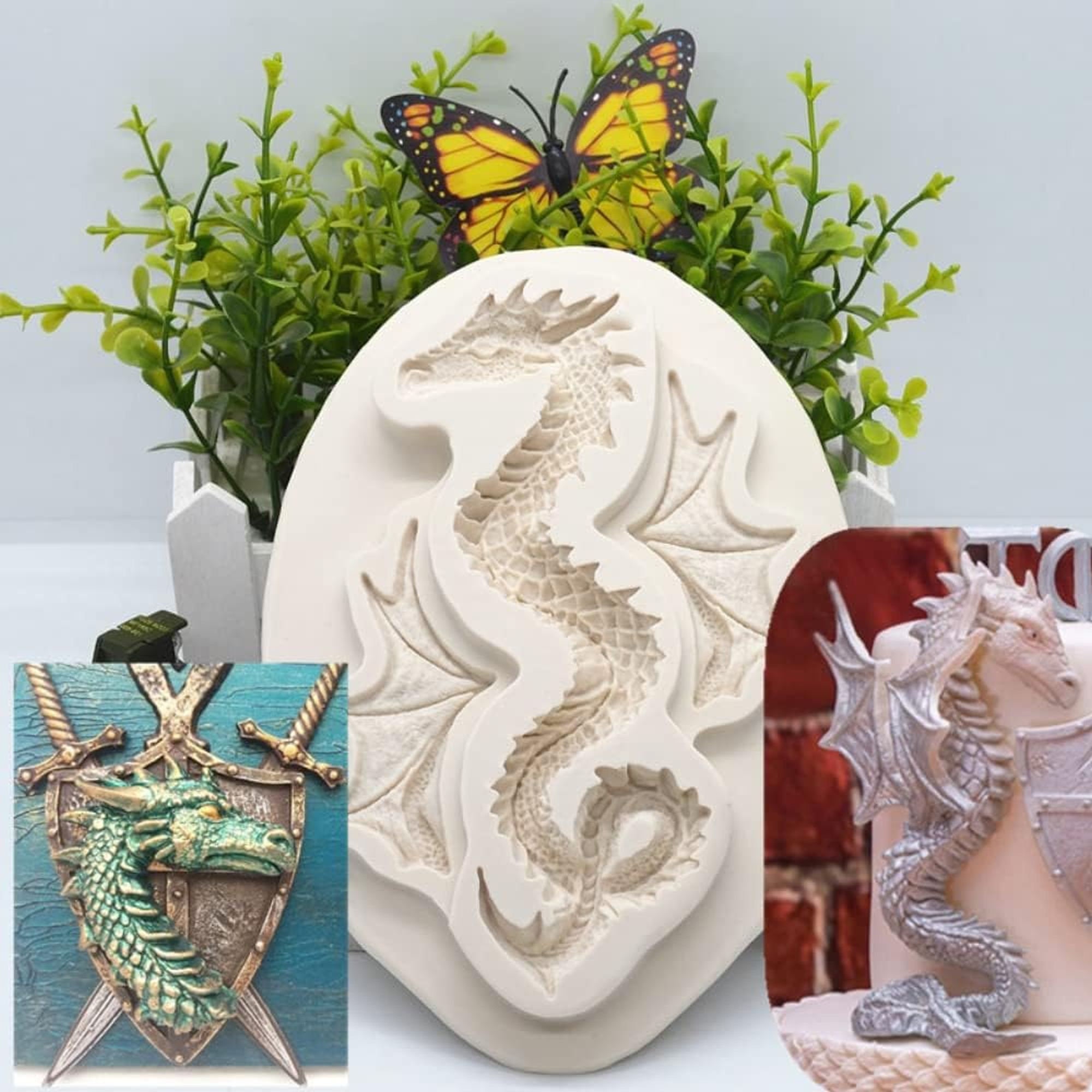 Baby Dragon 3D Silicone Mold Shiny Mould for Resin and Concrete