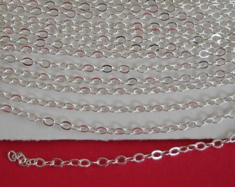 32ft Spool-Silver Plated Tiny Flat Oval Cross Cable Chain-2x1.5mm.