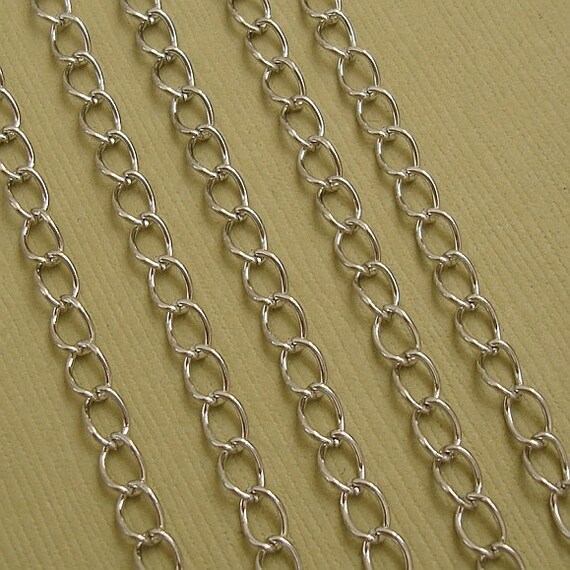 15ft Spool Platinum Color Plated Twist Curbe Chain 3x1.8mm. 15ft Spool Platinum Color Plated Twist Curbe Chain 3x1.8mm.