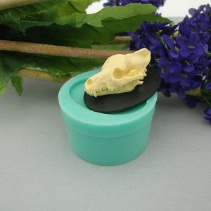 Silicone Mold  Wolf Skull  Cameo Jewelry Making Resin Polymer Clay.