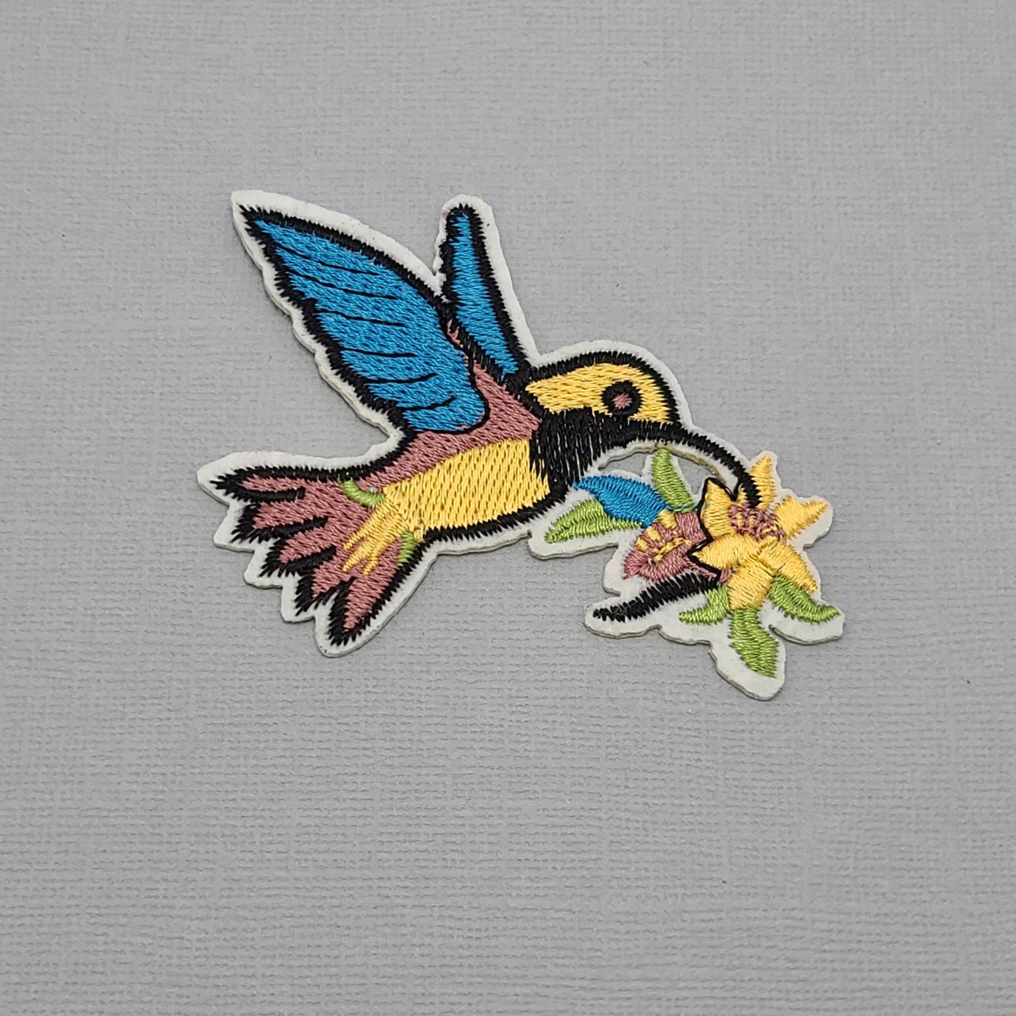 Blue BIRD Su Un Ramo Con Fiore Di Ferro Sul Applique Patch - Foto 8