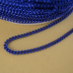 Royal Blue Electroplated  Twist  Curb Chain Colored Chain-15 ft.