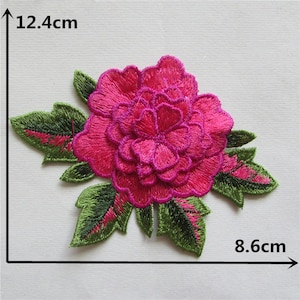 Rose Flower  Applique Embroidery Sewing on Patches Sewing 3-D.