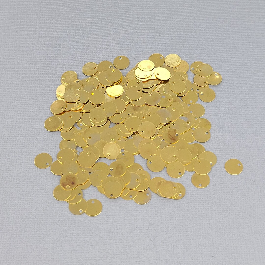 300pcs- Disc Gold Plated Flat Round Blank Disk 8mm. - Etsy
