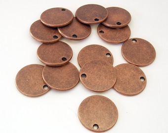 10pcs- Stamping Disk Antiqued Copper diam -17mm, thick- 1.65mm hole- 1.6mm
