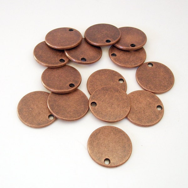 10pcs- Stamping Disk Antiqued Copper diam -17mm, thick- 1.65mm hole- 1.6mm