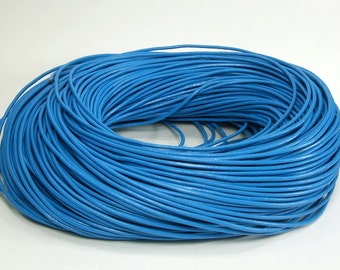 15ft-Sky Blue Genuine Leather Cord Round   2mm