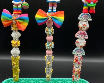 Rainbow Bright Beaded Themed Pens