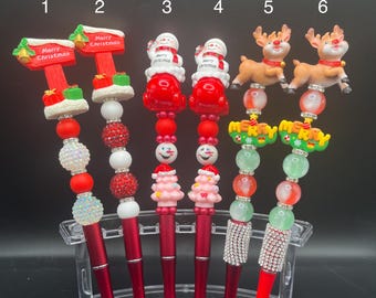 Bolígrafos de cuentas con temática navideña