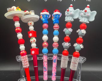 Bolígrafos de cuentas con temática navideña