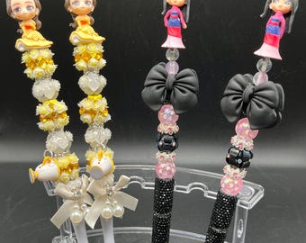 Bolígrafos con cuentas de princesas