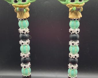 Bolígrafos Grogu con diseño de Baby Yoda y cuentas