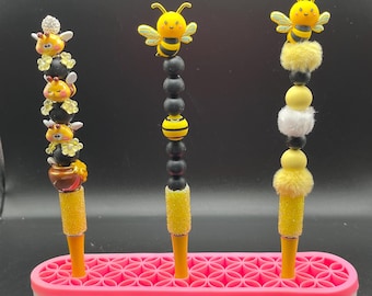 Bolígrafos con cuentas con temática de abejas