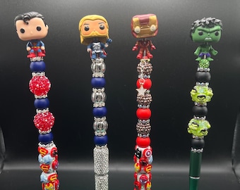 Super Hero's Beaded Themed Pens