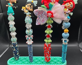 Bolígrafos con diseño de princesa y cuentas